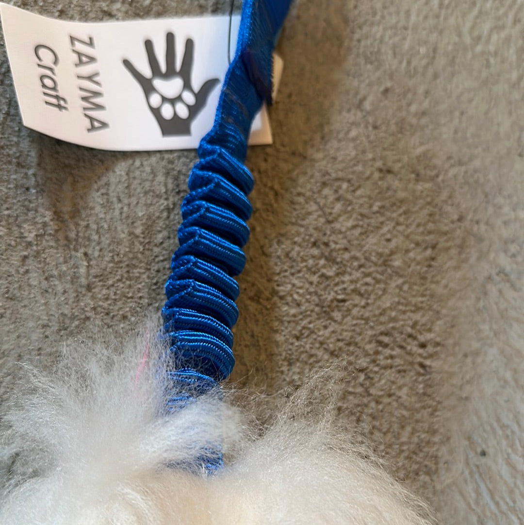 Zayma Craft Sheepskin tug toy with Chuckit Glow
