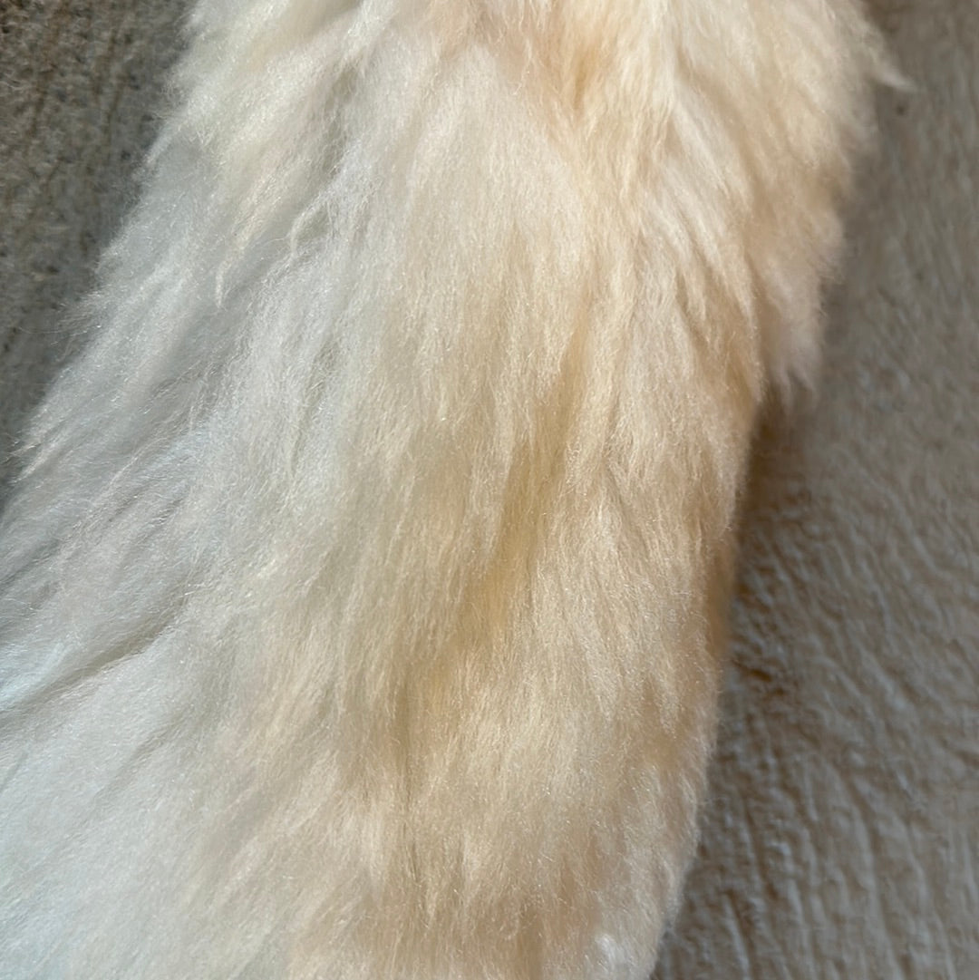 Zayma Craft Sheepskin tug toy with Chuckit Glow